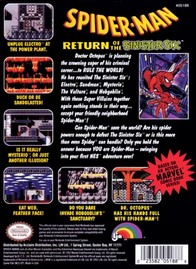 Spider-Man - Return of the Sinister Six (USA) box cover back